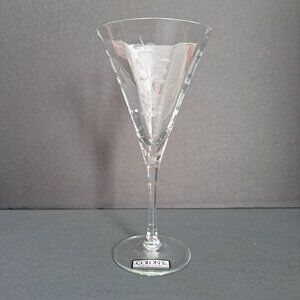 Colony Sandra Water Wine Martini Goblet Etched Floral Pattern